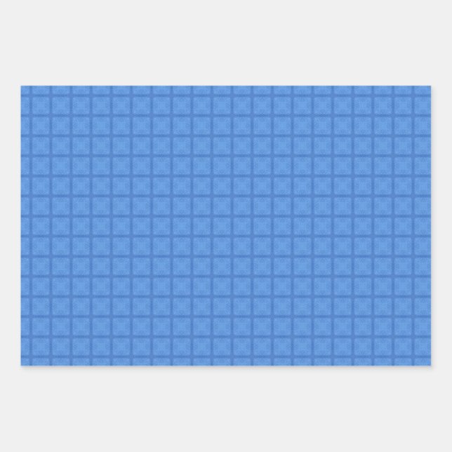 Blau schöne geometrische Gestaltung dekoriert Geschenkpapier Set (Vorderseite)