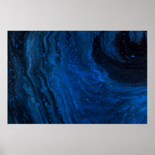 Blau-Schwarz-Malerei Poster