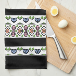 Blau, schwarz, rosa, orange geschirrtuch