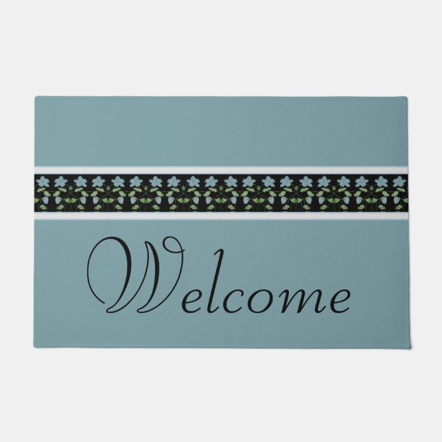 Blau Schwarz und Grau Fußmatte (Vorderseite)