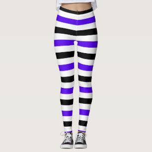 Blau Schwarz und weiß gestreift Leggings