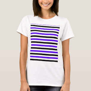 Blau Schwarz und weiß gestreift T-Shirt