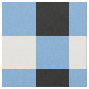 Blau, Schwarz und Weiß - Muster Stoff