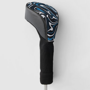 Blau, Schwarz und Weiß-Wirbel Golf Headcover