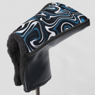 Blau, Schwarz und Weiß-Wirbel Golf Headcover