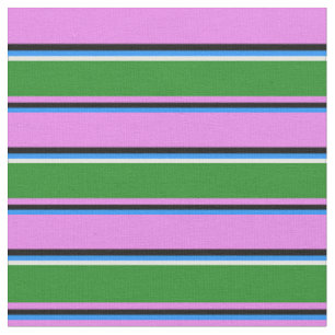 Blau, Schwarz, Violett, Waldgrün und Weiß Stoff