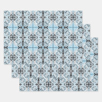 Blau Schwarz-weiß Curly Abstrakt Repeat Pattern