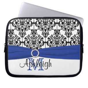 Blau Schwarz-weiß mit IMITAT Ribbon Laptop Sleeve