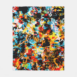 Blau, Schwarz, Weiß, Orange. Hell nahtlos Fleecedecke