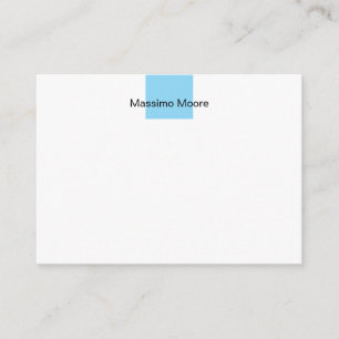 Blau Schwarz Weiß Schlicht Elegant Eigener Name Begleitkarte