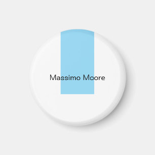 Blau Schwarz Weiß Schlicht Elegant Eigener Name Magnet