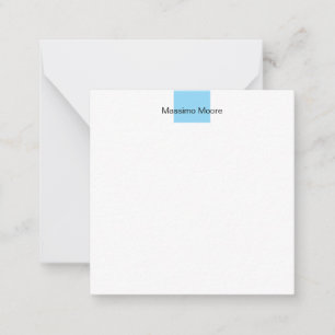 Blau Schwarz Weiß Schlicht Elegant Eigener Name Mitteilungskarte