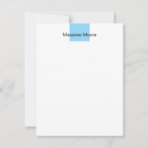 Blau Schwarz Weiß Schlicht Elegant Eigener Name RSVP Karte