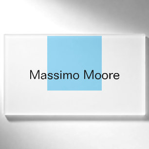 Blau Schwarz Weiß Schlicht Elegant Eigenname Namenschild