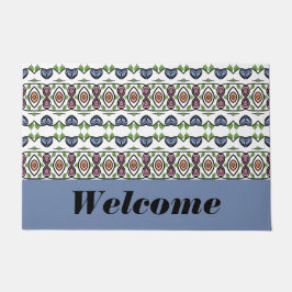 Blau Schwarz-weiß und grün Fußmatte