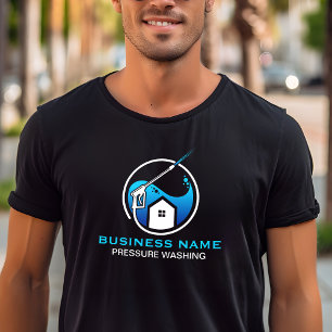 Blau Schwarze Moderne Reinigung mit Hochdruckreini T-Shirt