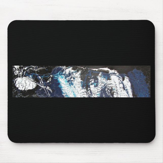 Blau Schwarzer Tropfen Mousepad (Vorne)
