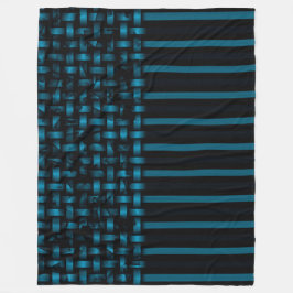 Blau Schwarzes abstraktes Webmuster Fleecedecke
