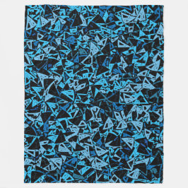Blau Schwarzes Dreieckmuster Fleecedecke