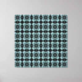 Blau-schwarzes Karo-Argyle-Muster Leinwanddruck