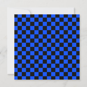 Blau-schwarzes Schachbrettmuster Dankeskarte