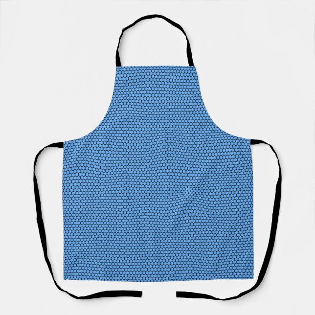 Blau Schwarzes Sechseckmuster Schürze (Vorderseite)