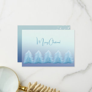 Blau Silber Nordic Frohe Weihnachten Dankeskarte