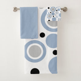 Blau silberweiß, geometrisch, silberweiß badhandtuch set