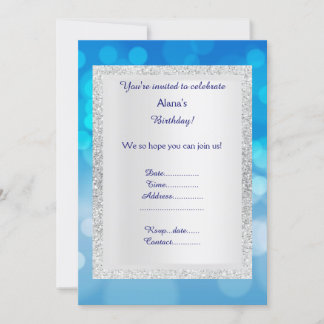 BLAU Silver Classic PARTY EINLADUNG