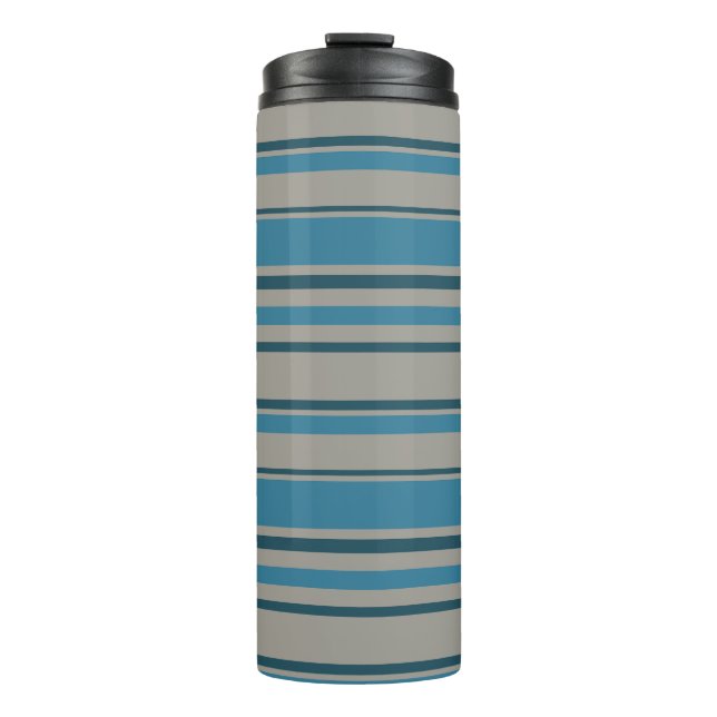 Blau-Streifen Thermosbecher (Vorderseite)