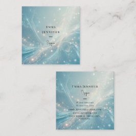 Blau Subtile sanfter Glitzer Hintergrund Quadratische Visitenkarte