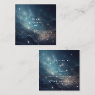 Blau Subtile sanfter Glitzer Hintergrund Quadratische Visitenkarte