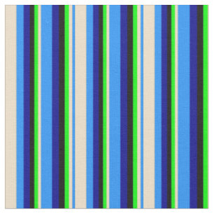 Blau, Tan, Limon, schwarz und dunkelblau farbig Stoff