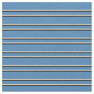 Blau, Tan und schwarze Linien Stoff