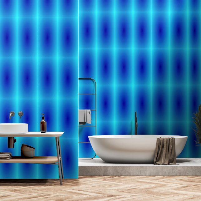 Blau Tapete (Badezimmer)