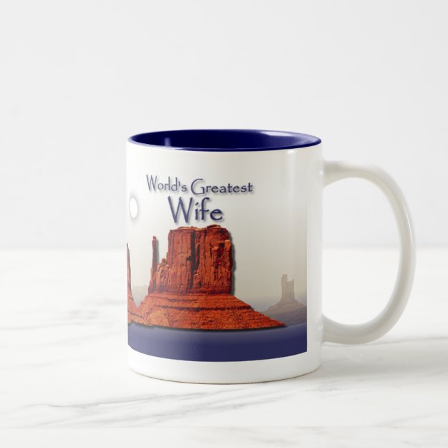 Blau-Tasse der Ehefrau liebevolle Hand Zweifarbige Tasse (Rechts)