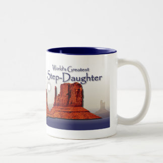 Blau-Tasse der Stieftochter liebevolle Hand Zweifarbige Tasse