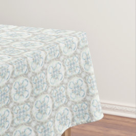 Blau, Taupe und weißes Muster der gekleideten Krei Tischdecke