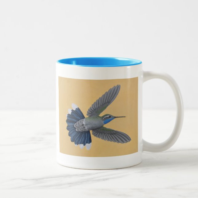 Blau-throated Kolibri Zwei-Ton Tasse (Rechts)
