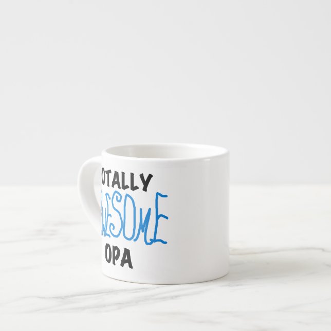 Blau total fantastische Opa T - Shirts und Espressotasse (Vorderseite Links)