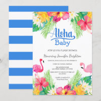 Blau| Tropischer Flamingo Luau Babydusche