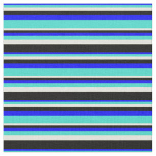 Blau, Türkis, Gelb und Schwarz Stoff