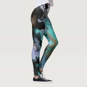 Blau, Türkis und Lila abstrakt Leggings