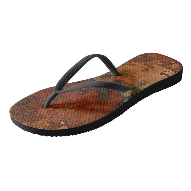 Blau, Türkis und Marmor Abstrakt Flip Flops (Schrägansicht)