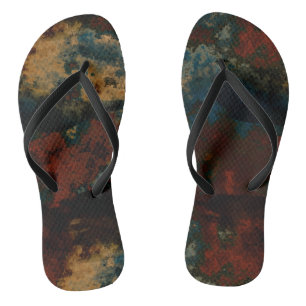 Blau, Türkis und Marmor Abstrakt Flip Flops