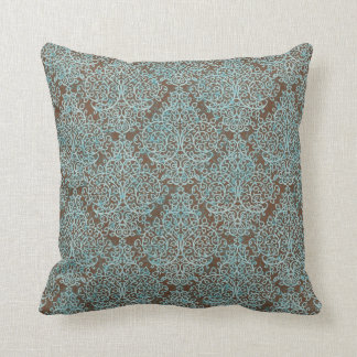Blau u. Brown-Strudel-dekoratives Wurfs-Kissen Kissen