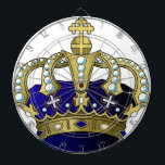 Blau-u. Goldkönigliche Krone Dartscheibe<br><div class="desc">Führen Sie Ihre königliche Seite mit diesem Gold und blauen Krone vor!</div>