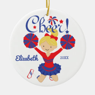 Blau u. roter Beifall-blonde Keramikornament
