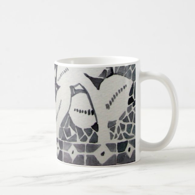 Blau u. Weiß Kaffeetasse (Rechts)