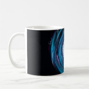 BLAU UND ABSTRAKTE SCHWARZE LUSTRATION KAFFEETASSE